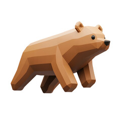 Geometric Brown Bear 3D Model