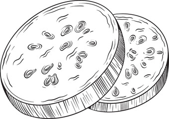 Sliced Eggplants Illustration