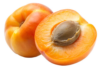 Fototapeta premium apricot with seed isolated on transparent background png