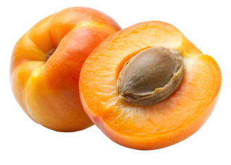 apricot with seed isolated on transparent background png