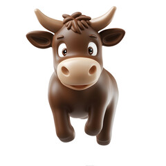 Cartoon Brown Cow Character
