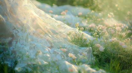 Romantic Garden Atmosphere with Delicate Thin Lace Fabric