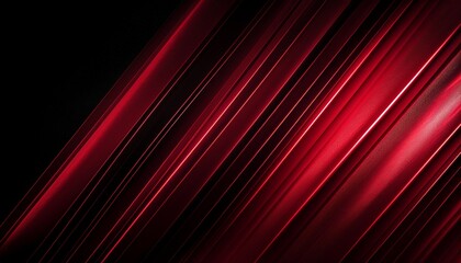 Fototapeta premium Red Light Streaks on Black. Diagonal deep red light fading to black. Soft transitions. Dramatic & abstract background.