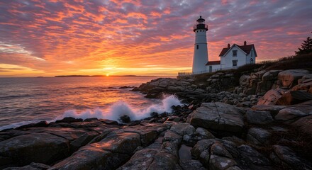 lighthouse at sunset