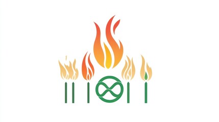 Abstract flames over infinity symbol