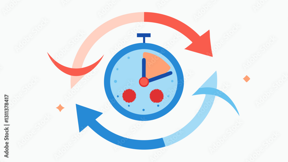 Poster time reversal effect a graphical depiction of a clock with arrows moving counterclockwise around rej