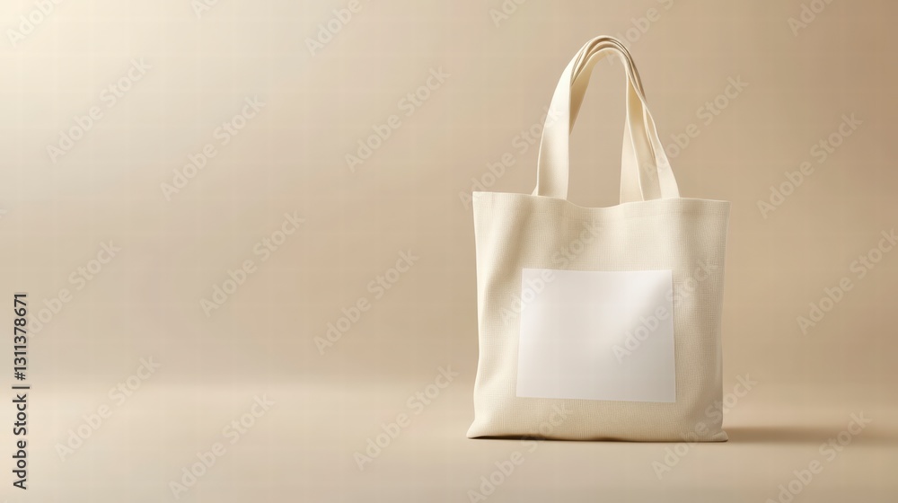 Poster tote bag mockup: minimalist shot of a blank tote bag with space to add your own unique design on a s