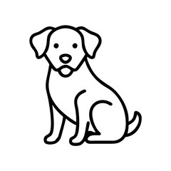 Fototapeta premium Dog icon sitting calmly, black outline, modern design