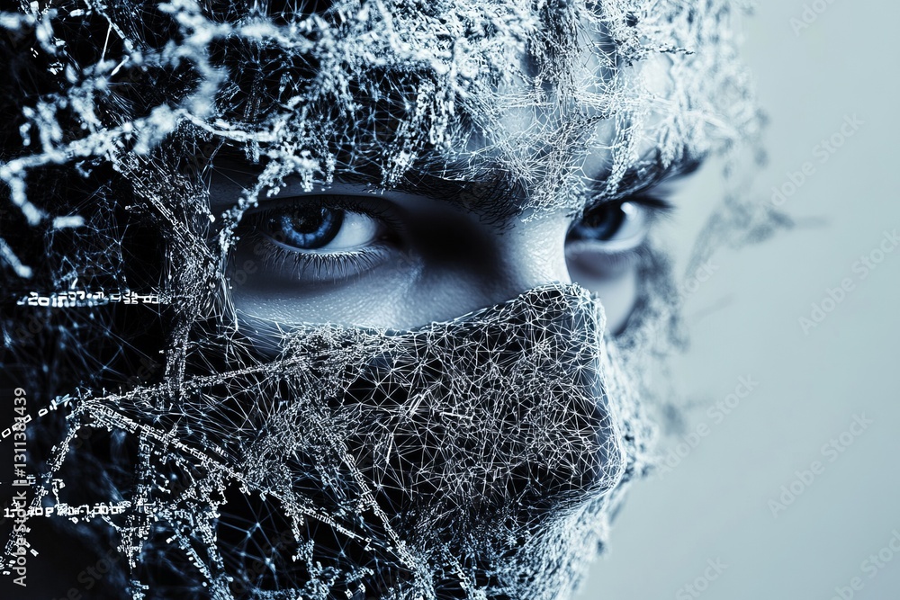 Poster intricate web of code and human emotion in digital format