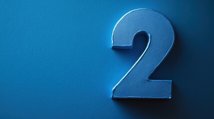 blue number two on blue background