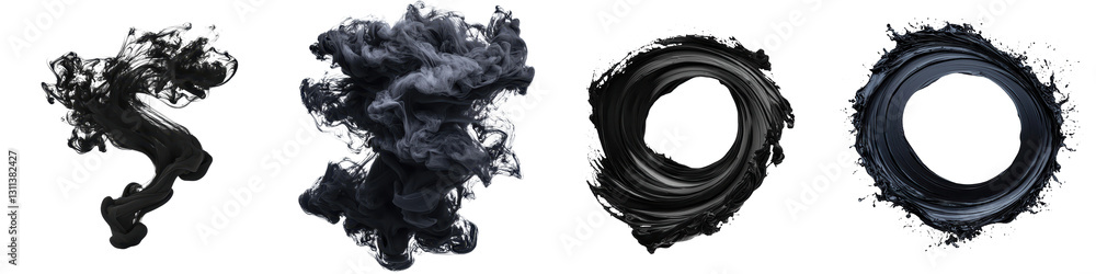 Poster dramatic and dynamic monochrome abstract background with fluid ink explosion cloud like smoke and ch