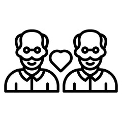 Fototapeta premium Elderly Friendship Icon