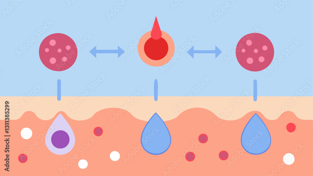 Poster timelapse of healing a visual timeline of skin healing where exosomes are shown actively working ove