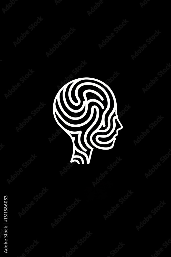 Poster head with a line design on it