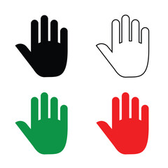 Hand stop icon set vector,Attention, warning, danger and safety concept.