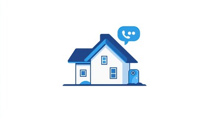 Fototapeta premium Simple illustration of a house with a phone call