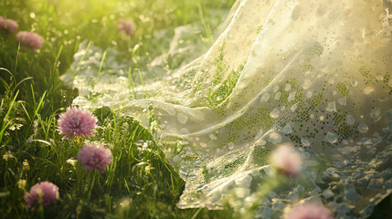 Romantic Garden Atmosphere with Delicate Thin Lace Fabric