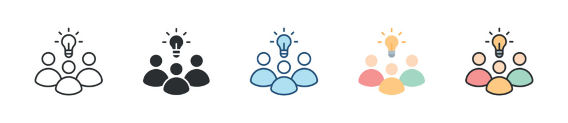 Brainstorming Icon Set Multiple Style Collection