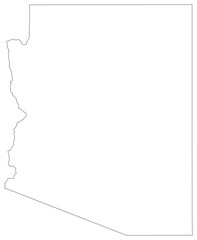 Arizona state outline map in black color