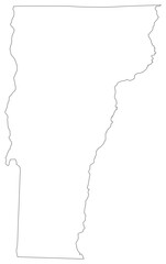 Vermont state outline map in black color