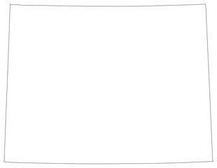 Wyoming state outline map in black color