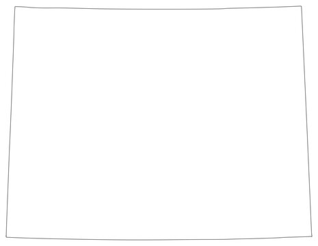 Wyoming state outline map in black color
