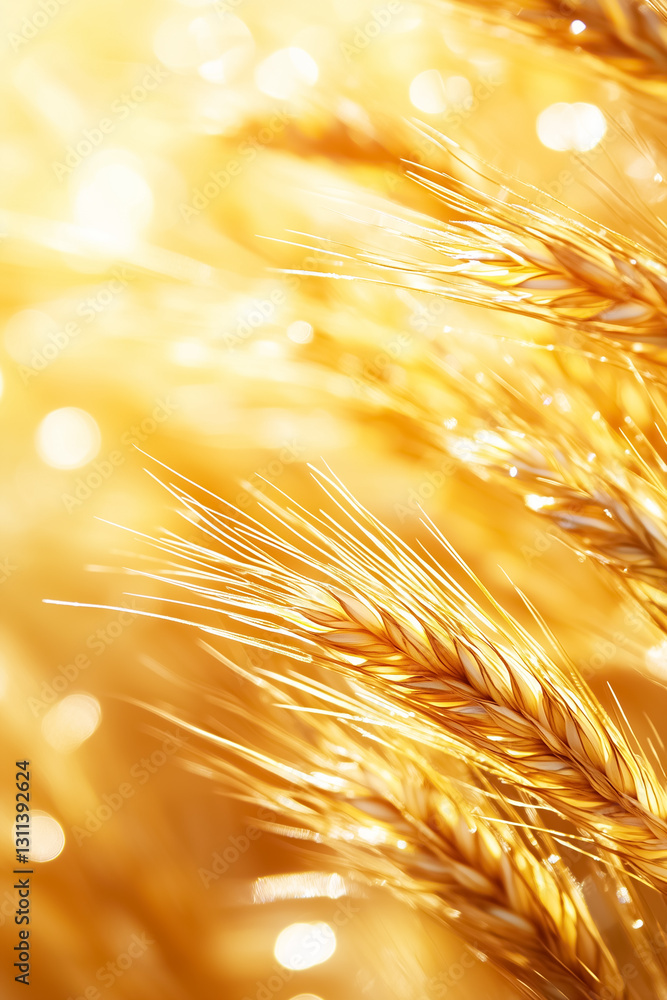 Aufkleber sunlight streams through the golden ears of rye, highlighting their intricate textures and creating 