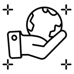 Globe with hands Icon