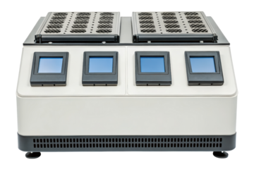 Laboratory device with screens for diagnostics isolated with transparent background