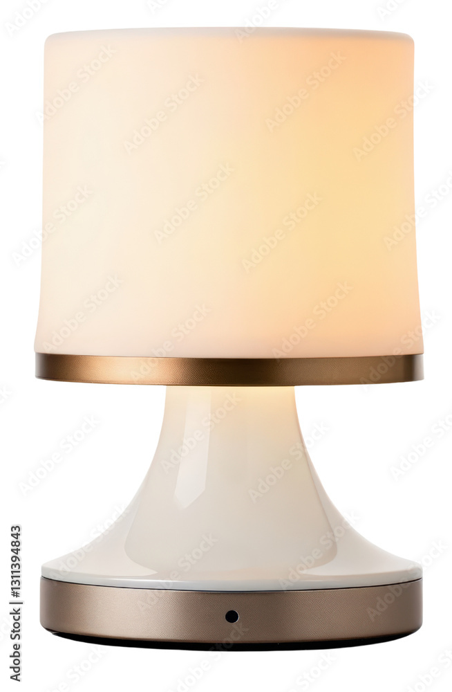 Poster white table lamp isolated with transparent background