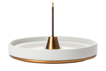 Incense holder with burning stick for aromatherapy isolated with transparent background