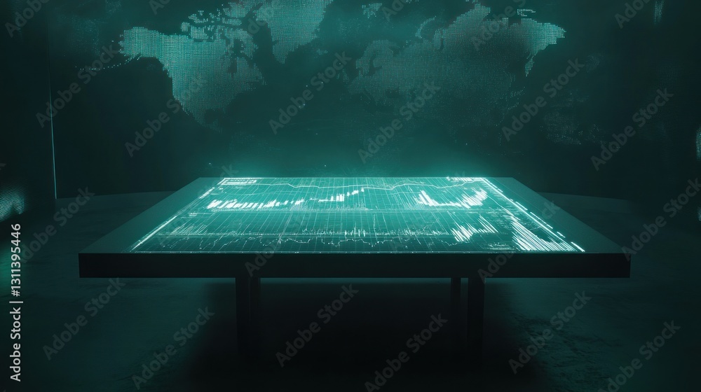 Poster global market data on interactive table