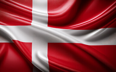 Fototapeta premium Denmark National Flag Illustration in close up, Part 4