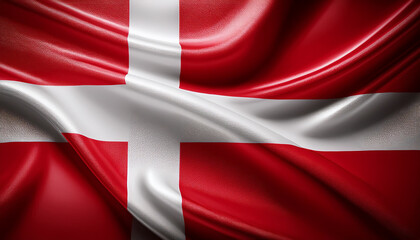 Obraz premium Denmark National Flag Illustration in close up, Part 1