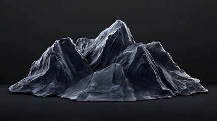 Dark Grey Stone Mountain Abstract Art