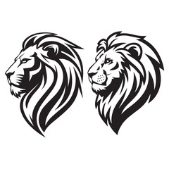 lion head icon on white background