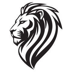 lion head vector on white background