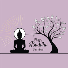 Minimalist Vesak Day Vector Design.