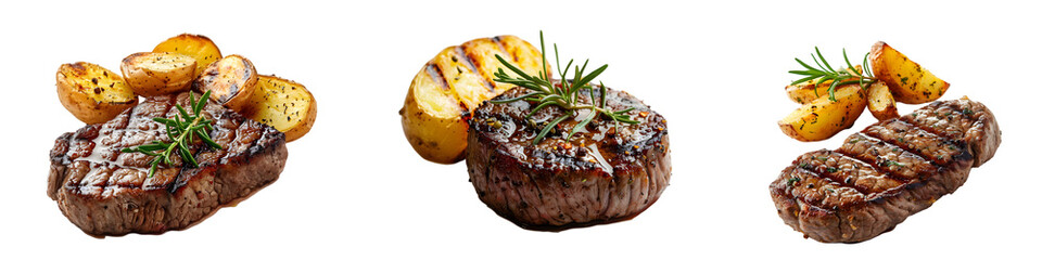 Juicy Grilled Steak and Golden Potatoes for Dinner