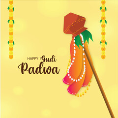 happy gudi padwa vector illustration 