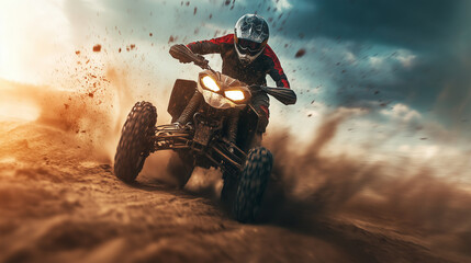 Quad bike in a high-speed race-1