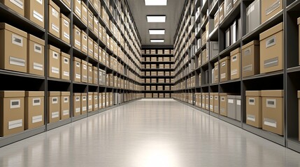 Fototapeta premium information records documentation, traditional meets digital style, archives with futuristic touches, organized digital files, warm ambient lighting, crisp textures, meticulous detailing,