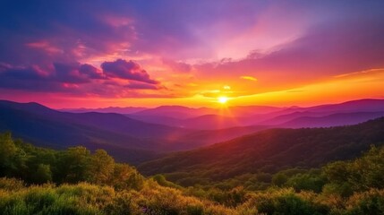 Fototapeta premium majestic mountain sunset landscape