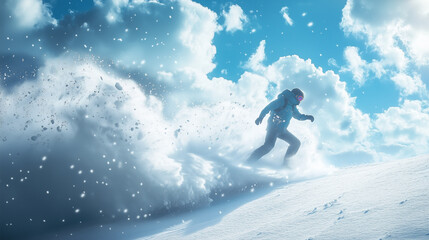 Rider kicking up a snow cloud-2
