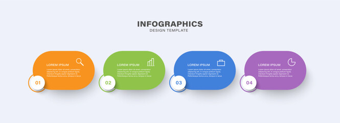 4 step process layout for business infographic template