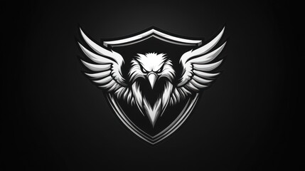 Eagle logo on shield, graphic design