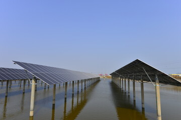 Solar panels power green energy