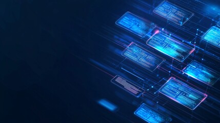 information records management, corporate data visualizations, professional futuristic interfaces, abstract enterprise feel, premium glowing holograms, highly polished tech theme, sharp textures and