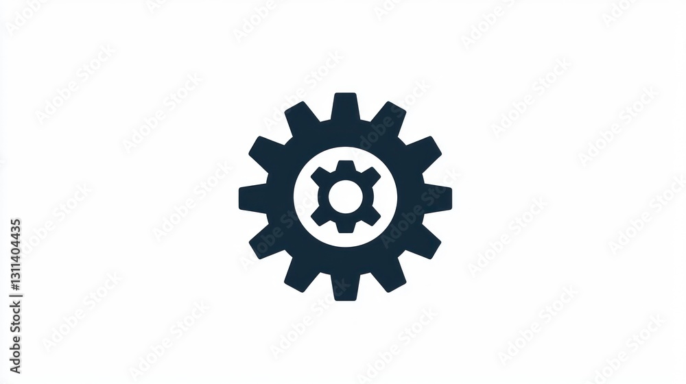Poster simple gear icon on white background. possible use technical documentation, website design, ui desig