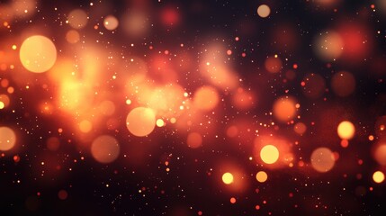 Warm bokeh lights on dark background, glowing particles create a magical, festive feel. Perfect for holiday designs, adding sparkle to presentations, or creating a warm ambiance.